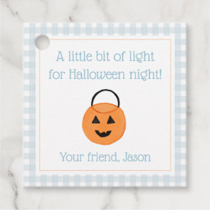 Light for Halloween Night Trick or Treat Kids Blue Favour Tags