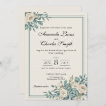 Light Formal Floral Wedding Invitation