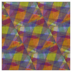 Light Geometric - Natural Linen Fabric