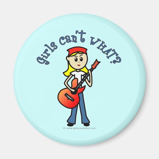 Light Girl Guitar Player Magnet (Front)