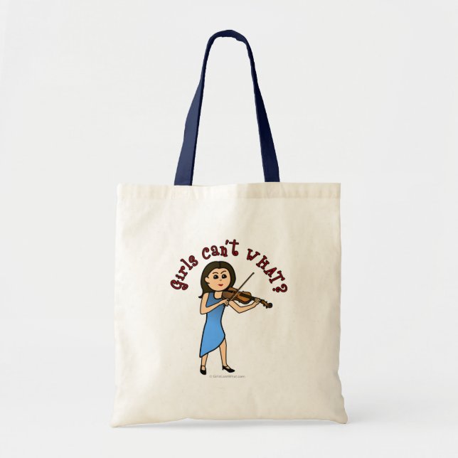 Light Girl Playing Violin Tote Bag (Front)