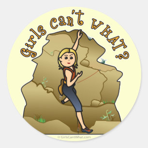 Light Girl Rock Climber Classic Round Sticker