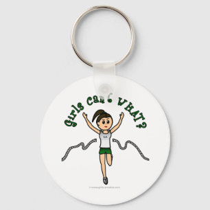 Light Girl Runner in Green Uniform Key Ring