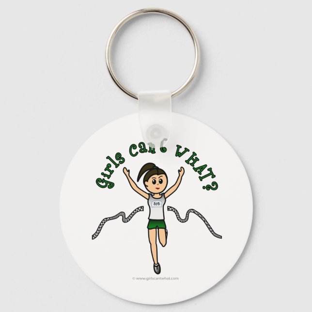 Light Girl Runner in Green Uniform Key Ring (Front)