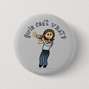 Light Girl Trumpet Player 6 Cm Round Badge