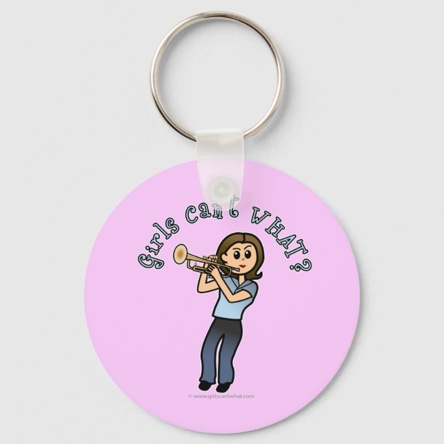 Light Girl Trumpet Player Key Ring (Front)