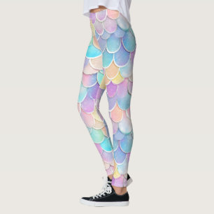 Light Glossy Pastel Scales Leggings