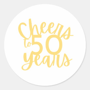 Light Gold Cheers to 50 Years Sticker