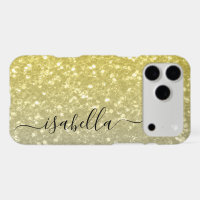 Light gold grey ombre faux sparkles Custom name