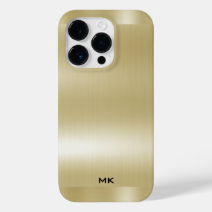 Light Gold Metallic Texture Stainless Steel Look  Case-Mate iPhone 14 Pro Case