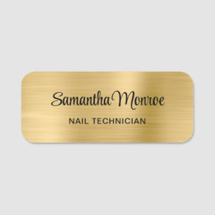 Light Gold Ombre Metallic Style Foil Name Tag