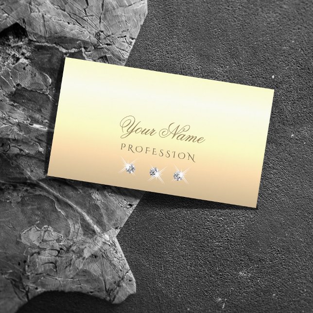 Light Golden Ombre and Sparkling Diamonds Elegance Business Card (Creator Uploaded)