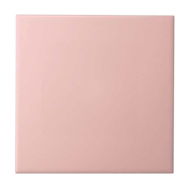 Light Gossamer Pink, Solid Colour Pastel Pink Ceramic Tile (Front)