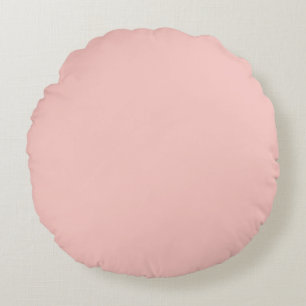 Light Gossamer Pink, Solid Colour Pastel Pink Round Cushion