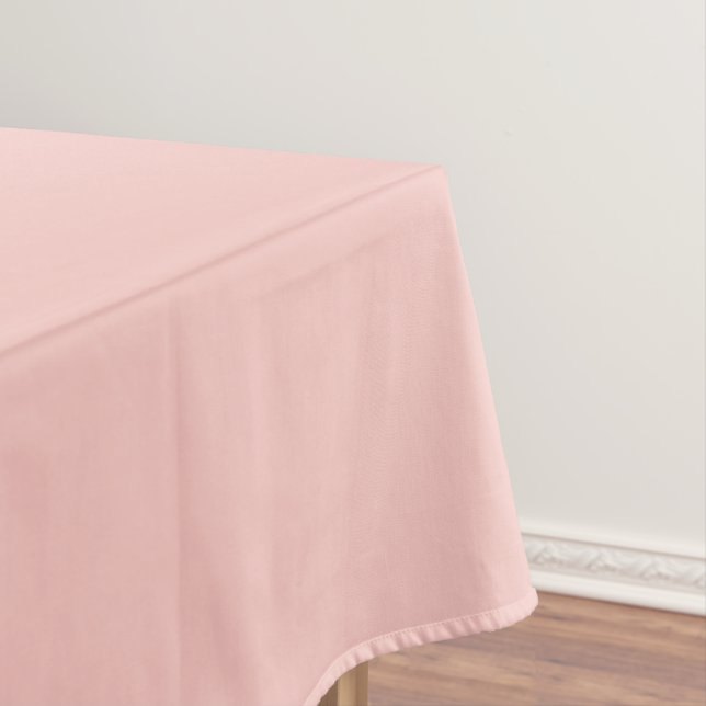 Light Gossamer Pink, Solid Colour Pastel Pink Tablecloth (In Situ)
