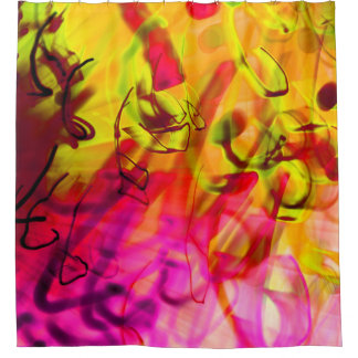 Light Graffiti Urban Graphic Art modern abstract   Shower Curtain
