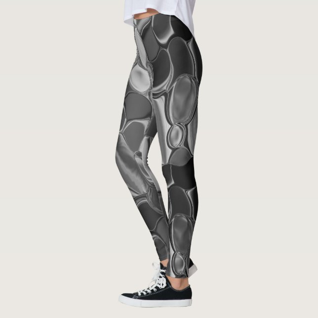Light gray and dark rounded shapes. leggings (Left)