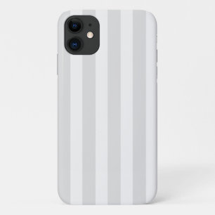 Light gray and white candy stripes iPhone 11 case