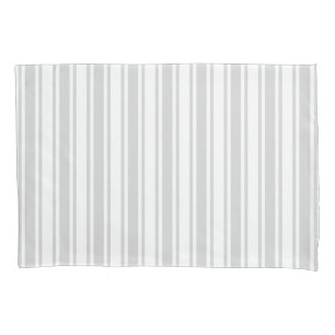 Light gray and white candy stripes pillowcase