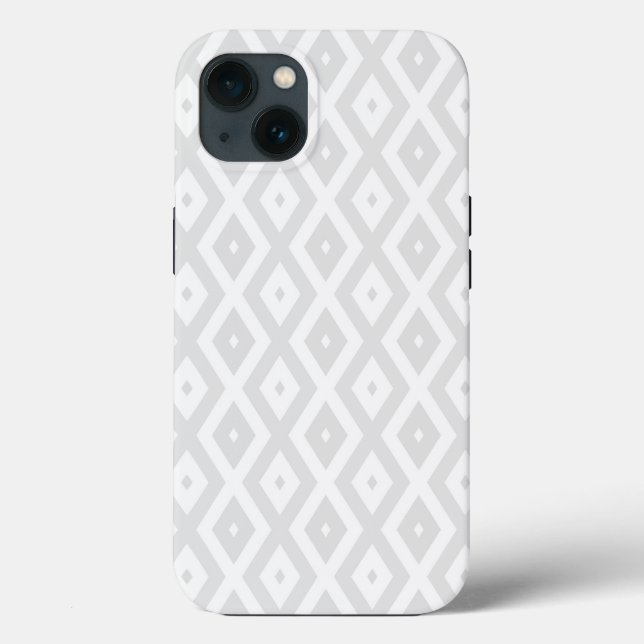 Light gray and white diamond pattern Case-Mate iPh iPhone Case (Back)