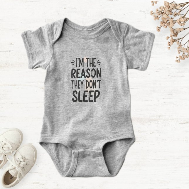 Light Gray Baby Bodysuit with Funny Phrase  (Creator Uploaded)