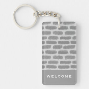 Light Gray Brick   Welcome   Vacation Rental Key Ring