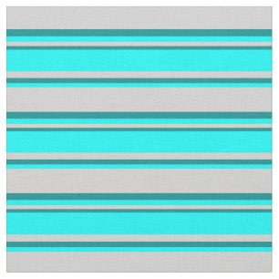 Light Gray, Cyan, and Dark Cyan Lines Fabric