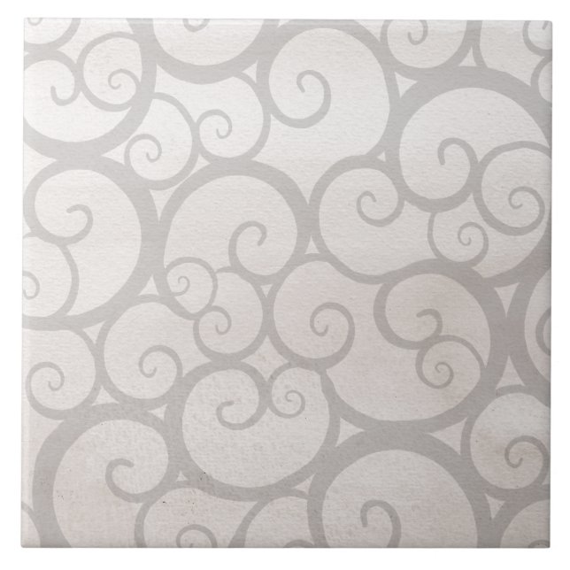 Light gray decorations ceramic tile (Front)