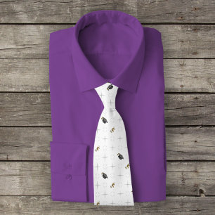 Light Gray Graduation Caps and Diploma Pattern Tie
