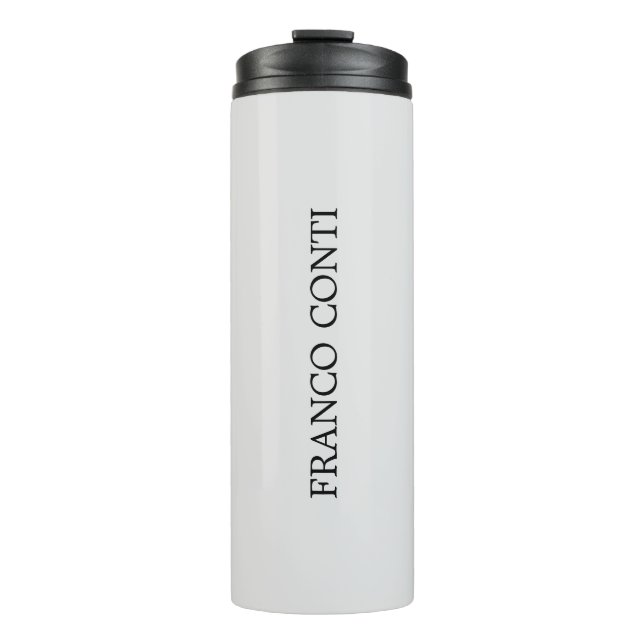 Light Gray Minimalist Plain Modern Thermal Tumbler (Front)