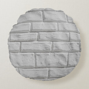 Light gray or white brick wall surface texture bac round cushion