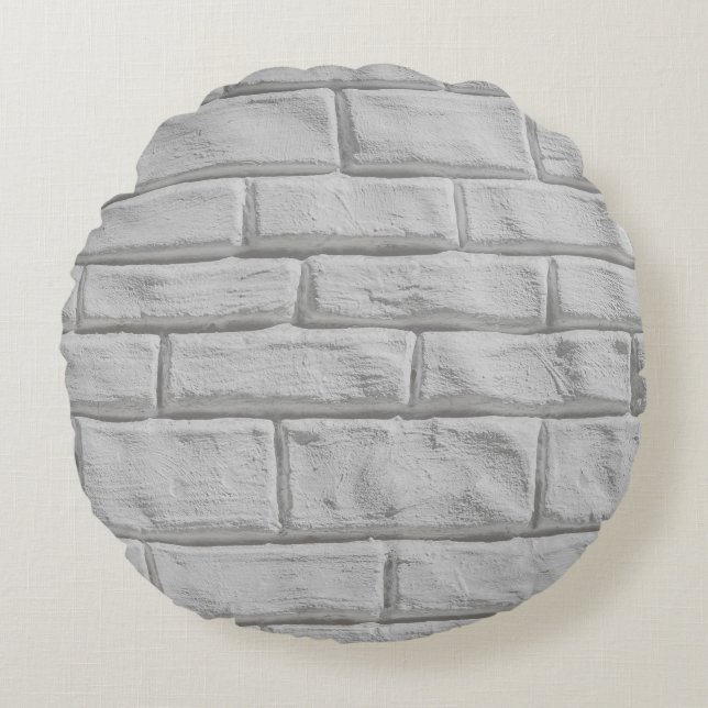Light gray or white brick wall surface texture bac round cushion (Front)