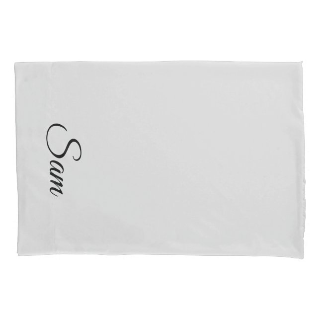 Light Gray Personalized Pillowcase (Front)