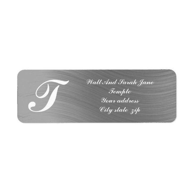 LIGHT GRAY return address Label (Front)