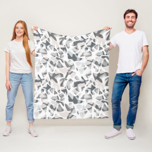 Light Gray Spots Abstract spotted pattern  Fleece Blanket