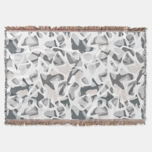 Light Gray Spots Abstract spotted pattern Throw Blanket
