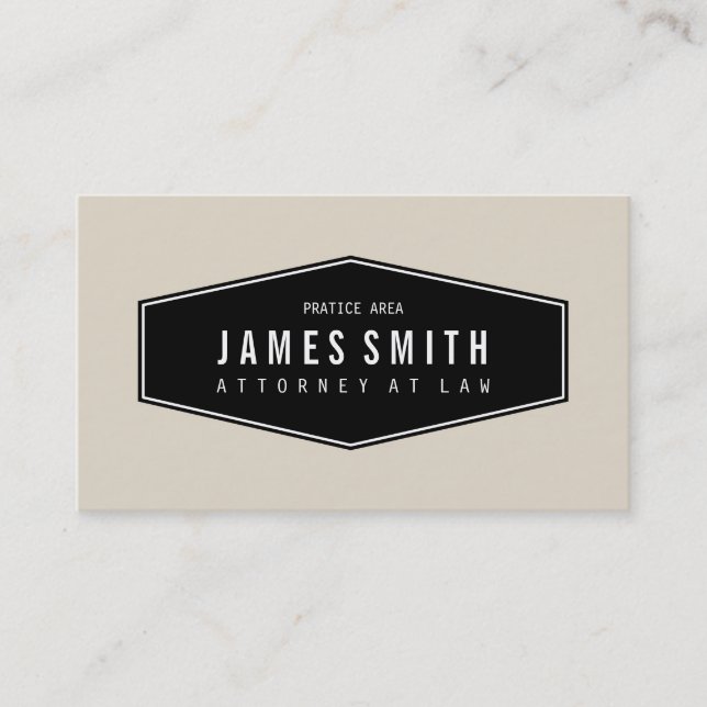 Light Grayish Orange Retro Elegant Attorney Business Card (Front)