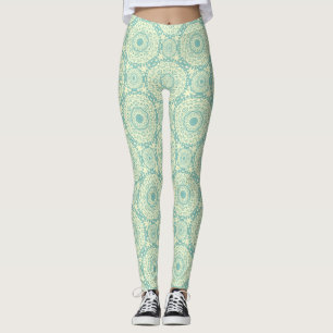 Light Green Abstract Mandala Leggings