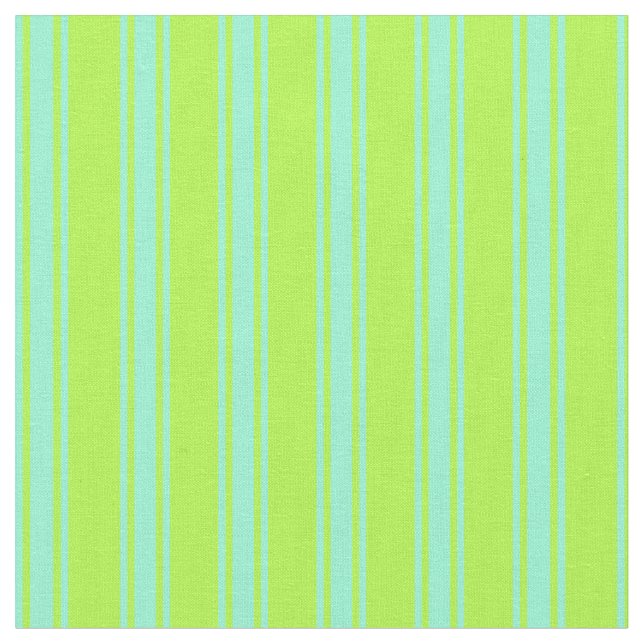 Light Green and Aquamarine Pattern of Stripes Fabric (Close Up)