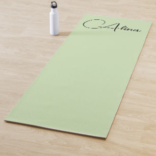 Light green and black  monogram  yoga mat