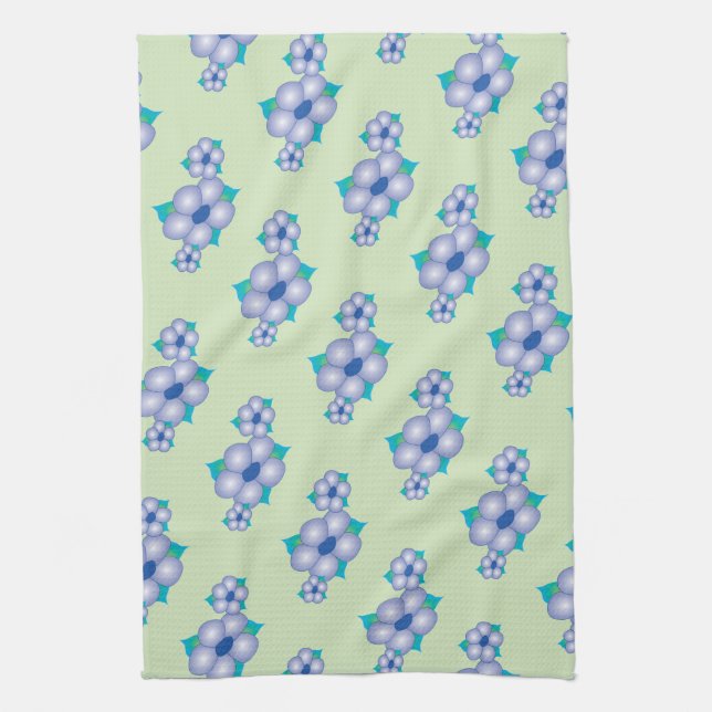 Light Green And Blue Tea Towel (Vertical)