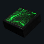 Light green and dark curves on dark background. gift box<br><div class="desc">Image print with curves and light green strokes on a dark background,  where green cleary undulations can cause the perception of metallic or nickel-plated,  or relief and depth.</div>