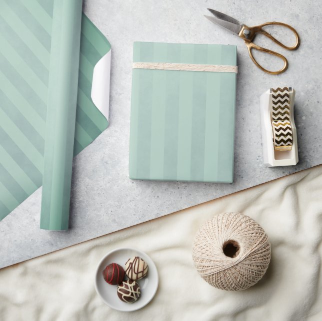 Light Green and Mottled Dark Green Striped Wrapping Paper (Crafts)