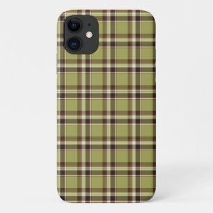 Light Green and Purple Plaid iPhone 11 Case