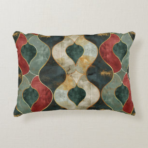 Light Green and Red Elegant Pattern Decorative Cushion