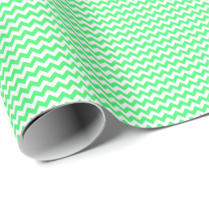 Light Green and White Small Chevron Wrapping Paper