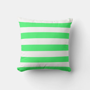 Light Green and White Stripes Cushion