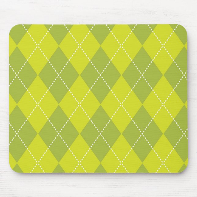 Light Green Argyle Pattern Mouse Pad (Front)
