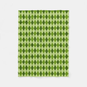 Light Green Argyle Plaid Fleece Blanket