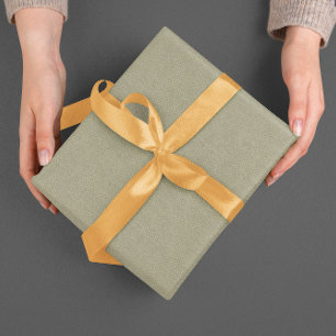 Light Green Beige Linen Mimic Fabric Effect Wrapping Paper